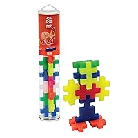 PLUS PLUS - Big – Open Play Tube – 15 Piece Neon Color Mix – Construction Building STEM – Interlocking Large Puzzle Blocks for Toddlers and Preschool