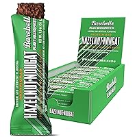 Barebells Vegan Protein Bars Hazelnut & Nougat - 12 Count, 1.9oz Bars - Features Plant Based Protein Bar with 15g of High Protein - Chocolate Protein Snacks with Only 1g of Total Sugars - Ideal for