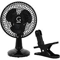 6-Inch Clip Convertible Table-Top & Clip Fan Two Quiet Speeds - Ideal For The Home, Office, Dorm, More Black (A1CLIPFANBLACK