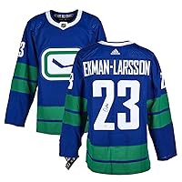 Oliver Ekman-Larsson Vancouver Canucks Signed Stick Logo Alt adidas Jersey - Autographed NHL Sticks