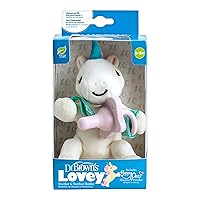 Dr. Brown's Baby Lovey Pacifier and Teether Holder, Unicorn with Pink HappyPaci, 100% Silicone, 0-6m