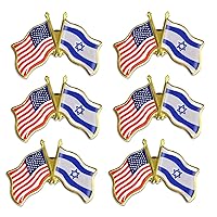6/12/50/100 Pack-American US Israel Friendship Flag Pins Bulk -1.5” Patriotic USA Support Israeli Pins Badge Souvenir - I Stand with Israel Flag Pins