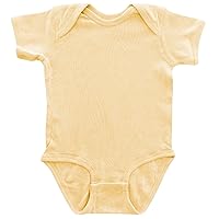 Newborn Unisex Baby Pure Cotton Soft Blank Plain Rib Infant Short Sleeve Onesie Bodysuit 1-Pack Sizes (0-18 Months)
