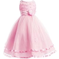 5 Colors Communion Flower Girl Pageant Illusion Ribbon Tulle Dress 2-16