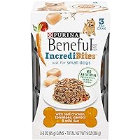 Purina Beneful Small Breed Wet Dog Food With Gravy, IncrediBites with Real Chicken - (8 Packs of 3) 3 oz. Cans
