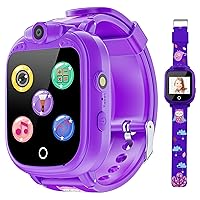 PROGRACE Kids Watch Girls Gift - Kids Watch Toddler Watch with Games 90° Rotatable Camera Music Alarm Pedometer Flashlight Calculator Touch Screen Digital Wrist Watch Gifts for 4-12 Years Old