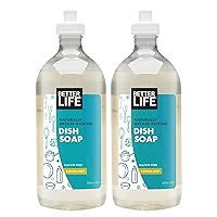 Dish Soap - Liquid Dishwashing Soap with Vitamin E and Aloe for Home & Kitchen Sink - No Gloves Required Kitchen Soap for Sensitive Skin - 22oz (Pack of 2) Lemon Mint
