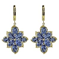 Tanzanite Pear Shape Gemstone Jewelry 10K, 14K, 18K Yellow Gold Drop Dangle Earrings For Women/Girls