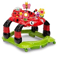 Lil Play Station 4-in-1 Activity Walker - Rocker, Activity Center, Bouncer, Walker - Adjustable Seat Height - Fun Toys for Baby, Sadie the Ladybug