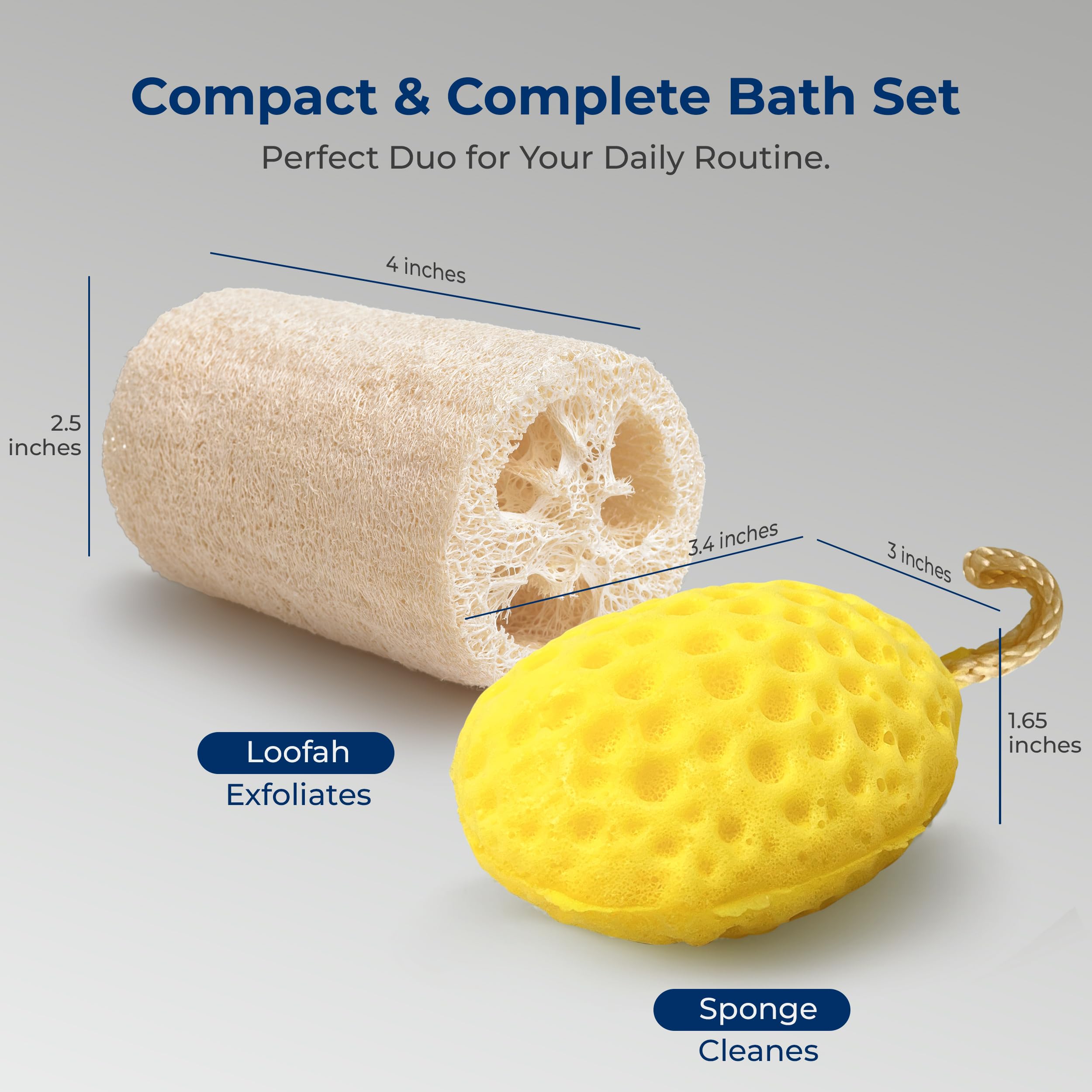 Serenelife Loofah and Sponge - Exfoliating Scrubber for Body Care in Bath Spa Shower, Remove Dead Skin, Great for Bathing and Scrubbing, Bathroom Necessity for Men and Women