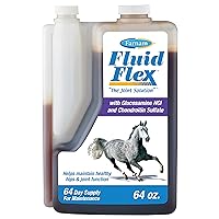Farnam Fluidflex Liquid Joint Supplement for Horses, Helps maintain healthy hip & joint function, 64 ounces, 64 Day Supply