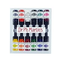 Dr. Ph. Martin's Spectralite Private Collection Liquid Acrylics Bottles, 0.5 oz, Set of 12 (Set 1)
