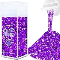 Hemway Craft Glitter Shaker 110g / 3.9oz Glitter for Arts, Crafts, Resin, Tumblers, Nails, Painting, Decoration, Festival, Cosmetic, Body - Super Chunky (1/8