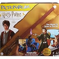 Mattel Games Pictionary Air Harry Potter Family Game for Kids & Adults with Light Wand & Themed Picture Clue Cards