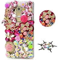 STENES LG G7 ThinQ Case - STYLISH - 100+ Bling - 3D Handmade Pretty Butterfly Bowknot Rose Flowers Design Protective Case For LG G7/LG G7 ThinQ - Colorful