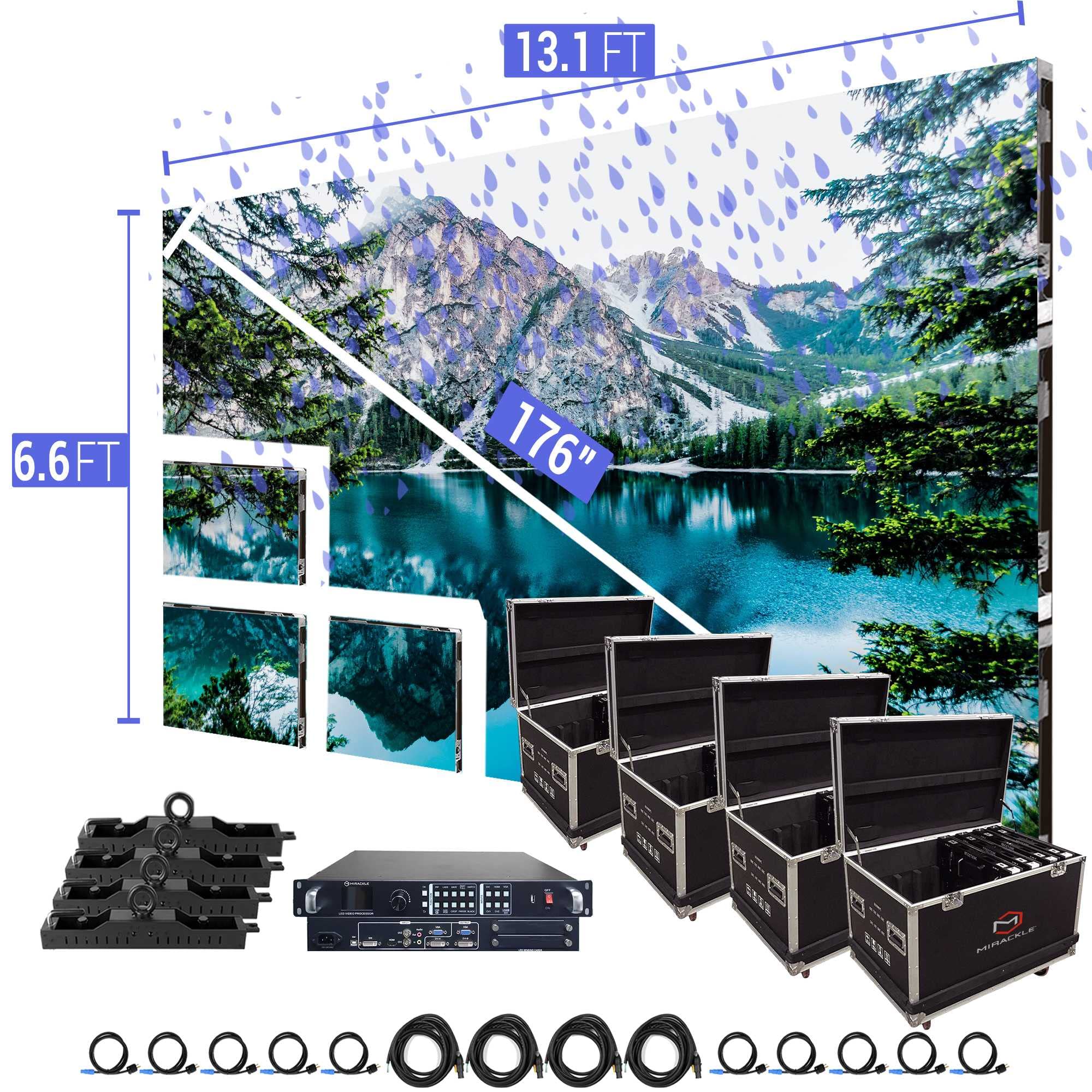 LED Video Wall P3.9mm 13.1' x 6.6' - Outdoor Nova System - Turn-Key Package