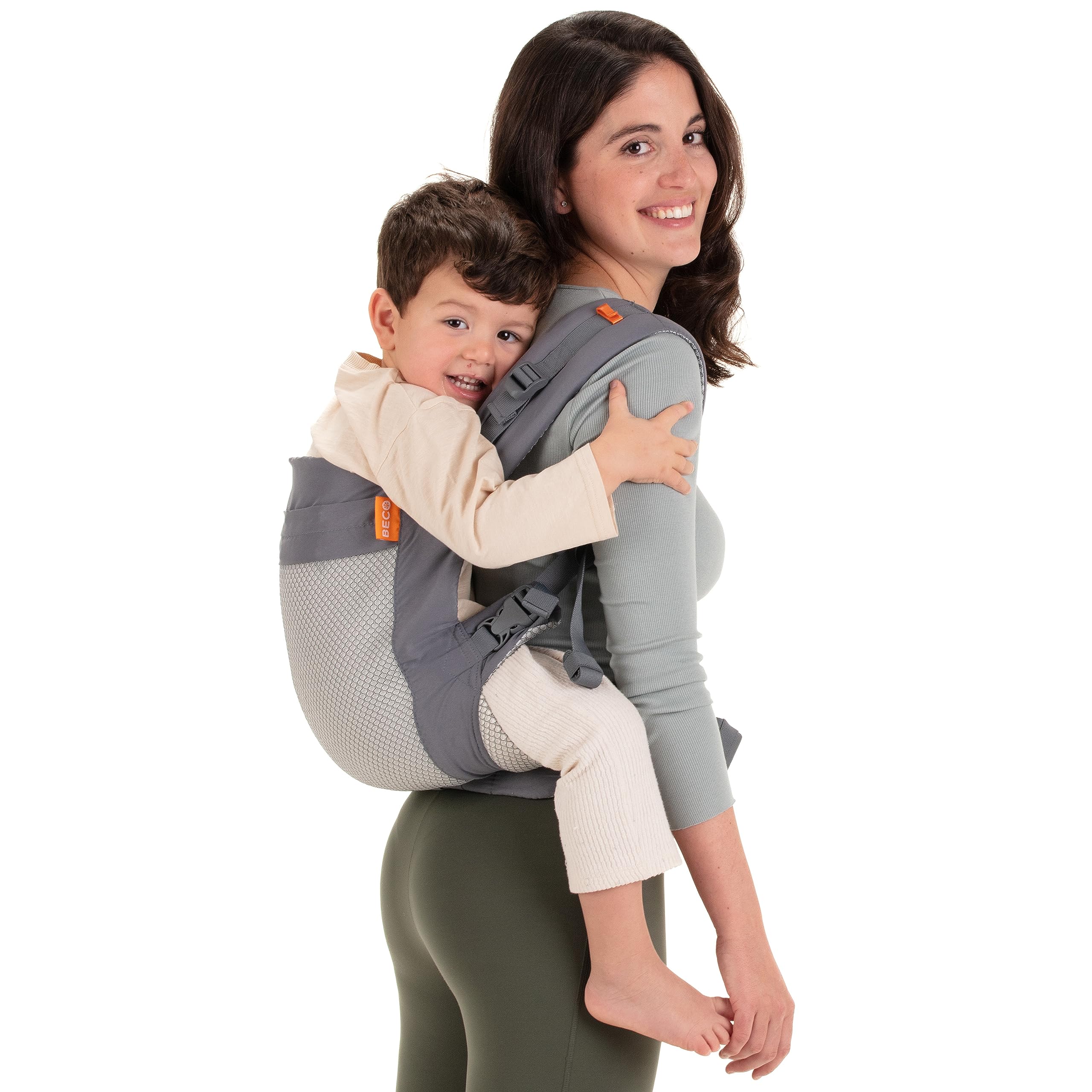Beco Toddler Carrier with Extra Wide Seat - Toddler Carrying Backpack Style and Front-Carry - Lightweight & Breathable Child Carrier - Toddler Sling Carrier 20-60 lbs (Cool Dark Grey)
