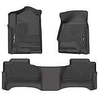 Husky Liners 98231 Black Weatherbeater Front & 2nd Seat Floor Liners Fits 2014-2018 Chevrolet-GMC Silverado/Sierra 1500 Crew Cab, 2015-2019 Chevrolet-GMC Silverado/Sierra 2500/3500 HD Crew Cab