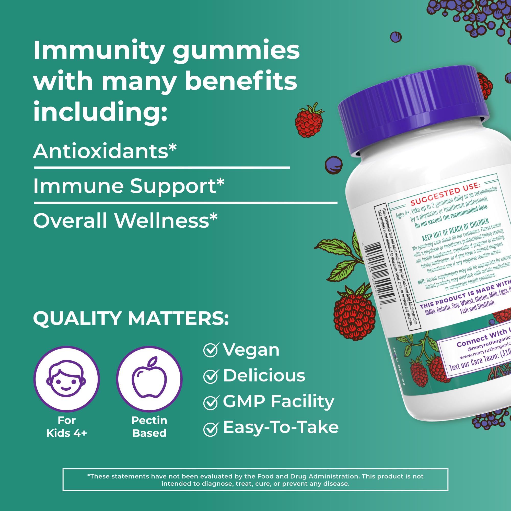 MaryRuth's Kids Multivitamin Gummies, Kids Probiotic Gummies, and Kids Immunity Gummies, 3-Pack Bundle for Immune Support, Bone Health, Digestive & Gut Health, and Overall Health, Vegan, Non-GMO