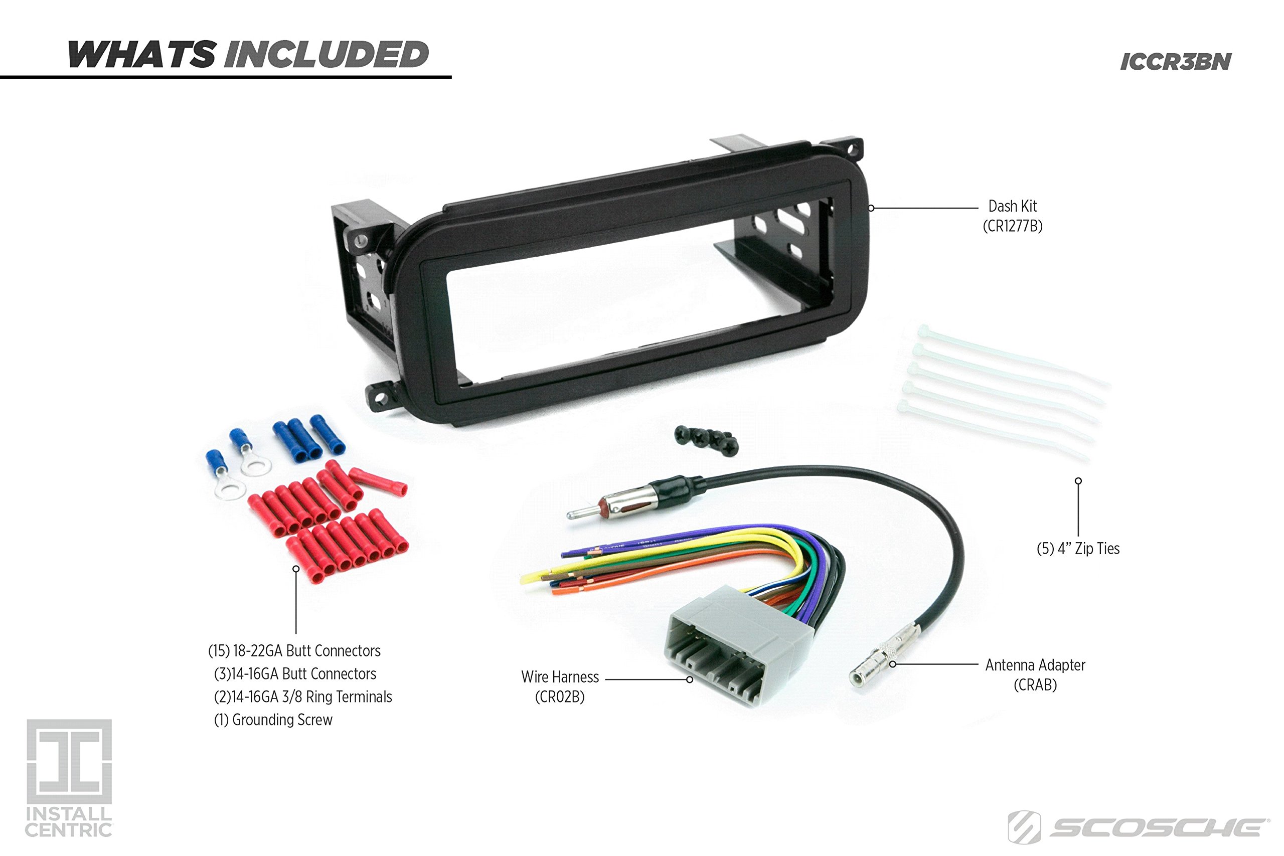 SCOSCHE Install Centric ICCR3BN Compatible with Select Chrysler/Dodge/Jeep 2002-06 Complete Basic Installation Solution for Installing an Aftermarket Stereo,Black