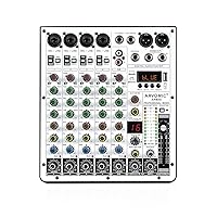 6-Channel Audio Mixer, ARVOMIC DJ Mixer with USB Audio Interface, Function, 16 DSP Effects, and 3-Band EQ (ARMX-6)