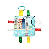 Baby Jack & Co 8x8” Learning Lovey San Diego California Tag Toys for Babies - Baby Crinkle Toys - Soft & Safe - Learn USA Cities and Shapes - Ideal Baby Toy & Gift BPA Free w/ Stroller Clip