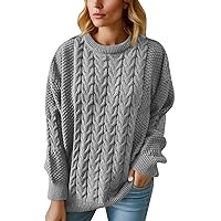Ugly Christmas Sweaters for Women Crew Neck Snowflake Graphic Ribbed Knit Pullover Relaxed Plus Sizewomens Sweaters