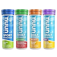 Nuun Hydration Complete Pack - Sport, Vitamins, Immunity and Rest Electrolyte Drink Tablets, Mixed, 4 Pack (42 Servings)