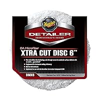 Meguiar’s 6” DA Microfiber Xtra Cut Disc DMX6 - Premium Microfiber Car Buffing Pad for Moderate to Heavy Defect Removal - Cutting Dual Action Polisher Pad for Professional Results, 2 Pack