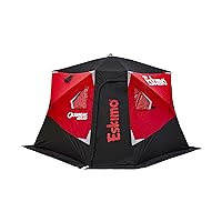 Outbreak 450XD Pop-up Portable Insulated Ice Fishing Shelter, 75 sq ft. Fishable Area, 4-5 Person,Red/Black