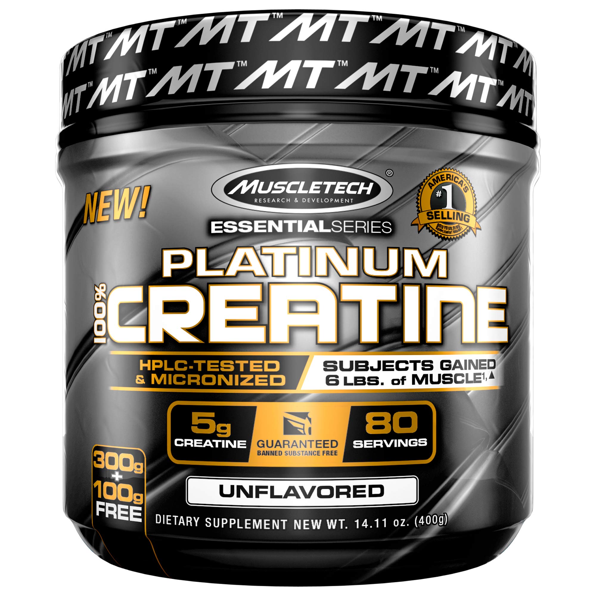 MuscleTech Creatine Monohydrate Powder Platinum Pure Micronized Muscle Recovery + Builder & Cellucor C4 Sport Pre Workout Powder Watermelon - Pre Workout Energy with Creatine