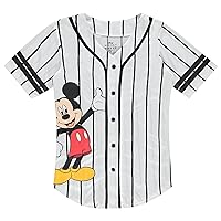 Disney Ladies Mickey Mouse Fashion Shirt - Ladies Classic Mickey Mouse Clothing Mickey Mouse Baseball Jersey Tee