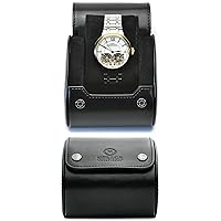 Single Watch Case for Men - 1 Watch Roll Travel Case - Storage - Super Black - Mirage Watch Case