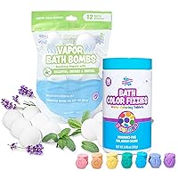 Bath Color Fizzies & Vapor Bath Bombs for Kids | Fizzy Fun Bath Color Tablets & Fizzy Fun Soothing Vapor Bombs for Sick Day Comfort