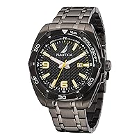 Nautica Men's Tin Can Bay IP Black Stainless Steel Bracelet Watch (Model: NAPTCF204)