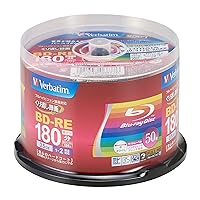 Verbatim Japan VBE130NP50SV1 Blu-ray Disc for Repeated Recording, 25 GB, 50 Sheets, White Printerable, Single Side, 1 Layer, 1-2x Speed