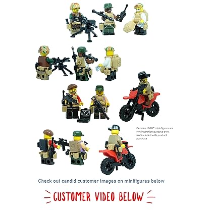 QPZ Minifigures Armor and Weapons Accessories Pack 12 Distinct Outfits Compatible with Army Soldier Minifigures from Leading Brand