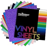 TECKWRAP Shimmer Vinyl Glitter Adhesive Sheets for Craft Cutter 12