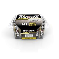 Rayovac Batteries ALAAA-18PPJ UltraPro Industrial Alkaline Battery, AAA Size, Standard, Black (Pack of 18)