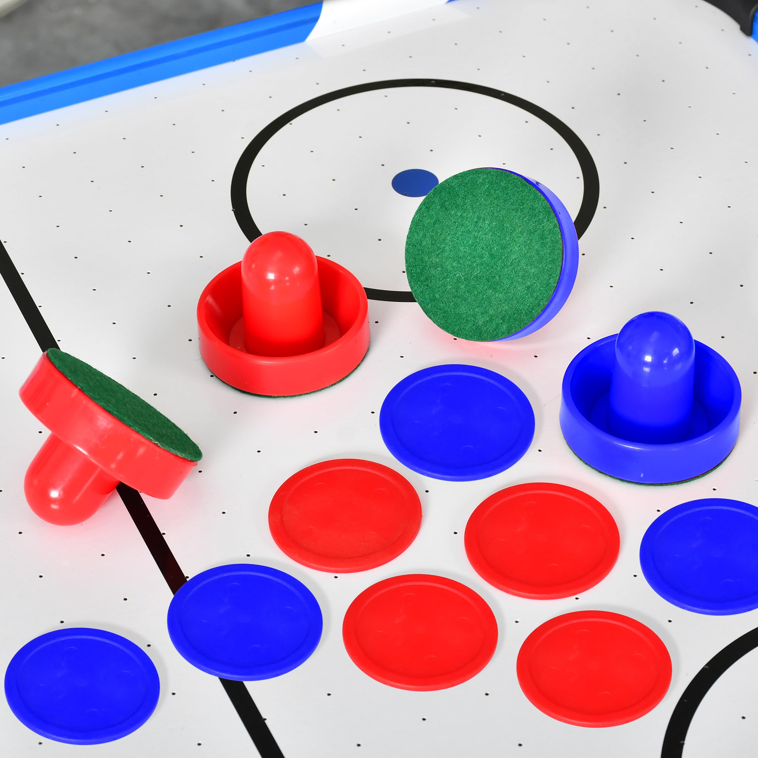 SereneLife Air Hockey Table Accessories Set, Includes 8 Pucks and 4 Pushers, Smooth Glide with Comfortable Grip