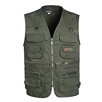 Men’s Fishing Vest Summer Outdoor Work Safari Travel Photo Vest with Multi Pockets