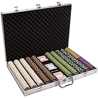 1,000 Ct The Mint Poker Set - 13g Clay Composite Chips with Aluminum Case, Playing Cards, & Dealer Button
