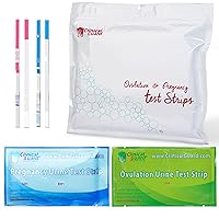Clinical Guard 60 Pregnancy Tests Strips and 40 Ovulation Test Strips Fertility Kit and Early Detection OPK LH HCG Combo Pack