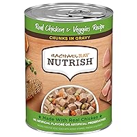 Rachael Ray Nutrish Chunks in Gravy Wet Dog Food Real Chicken & Veggies Recipe, 13 Ounce (Pack of 12)