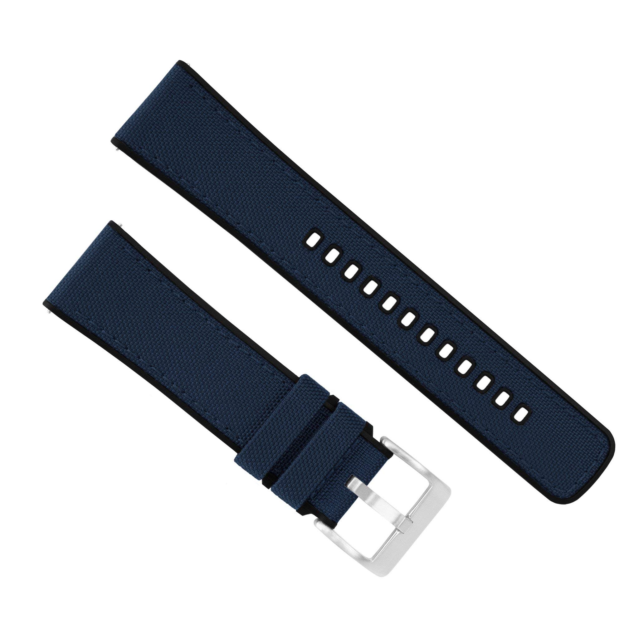 BARTON WATCH BANDS with Integrated quick release spring bars- Cordura Fabric and Silicone- Cordura Fabric and Silicone Hybrid Watch Bands - Choice of Color & Width (18mm, 20mm, 22mm)