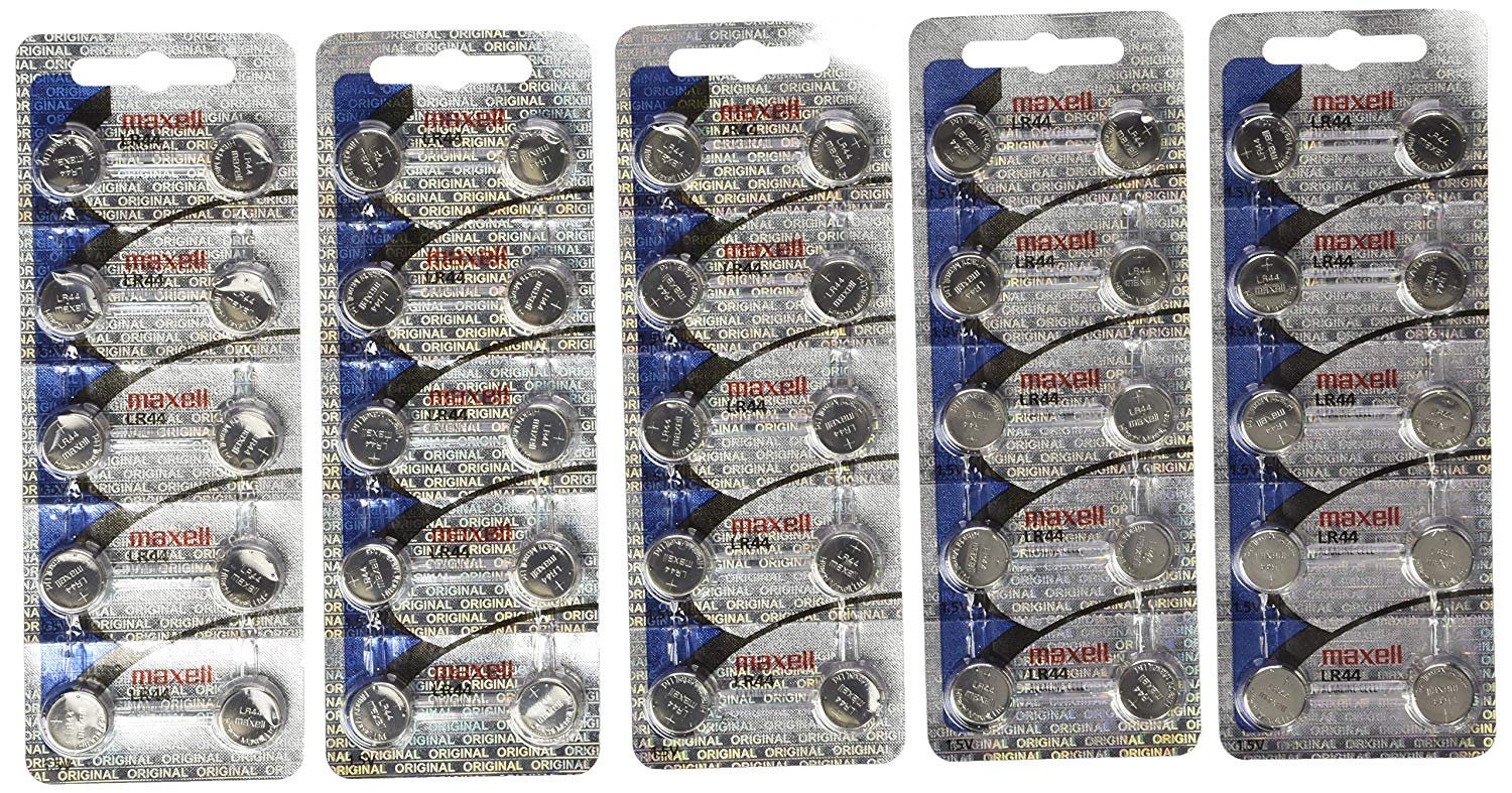 50 Pack Maxell LR44 AG13 357 Button Cell Battery New Hologram Package 2 Pack