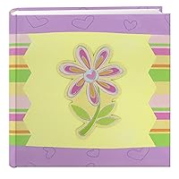 Pioneer Photo Albums 200-Pocket 3-D Striped Flower Applique Cover Photo Album, 4 by 6-Inch, 9.5inchesx9.25inchesx2inches