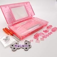 Full Housing Case Cover Housing Shell Replacement for DS Lite NDSL Console-Clear Pink