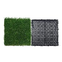 VEVOR Artifical Grass Tiles Interlocking Turf Deck Set, 9 Pack - 12