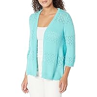 MULTIPLES Women's Three Quarters Bell Sleeve Open Front Cardigan Sweater